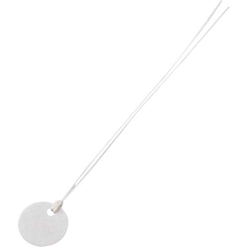 緑十字 ファイバー製丸札(無地札) 白 ファイバー丸札-20 20mmΦ 100枚組 ヒモ付 200302