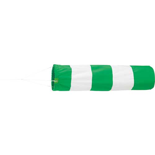 緑十字 安全吹き流し 緑/白 300Φ×1200mm ポリエステル製 吹き流し-2 